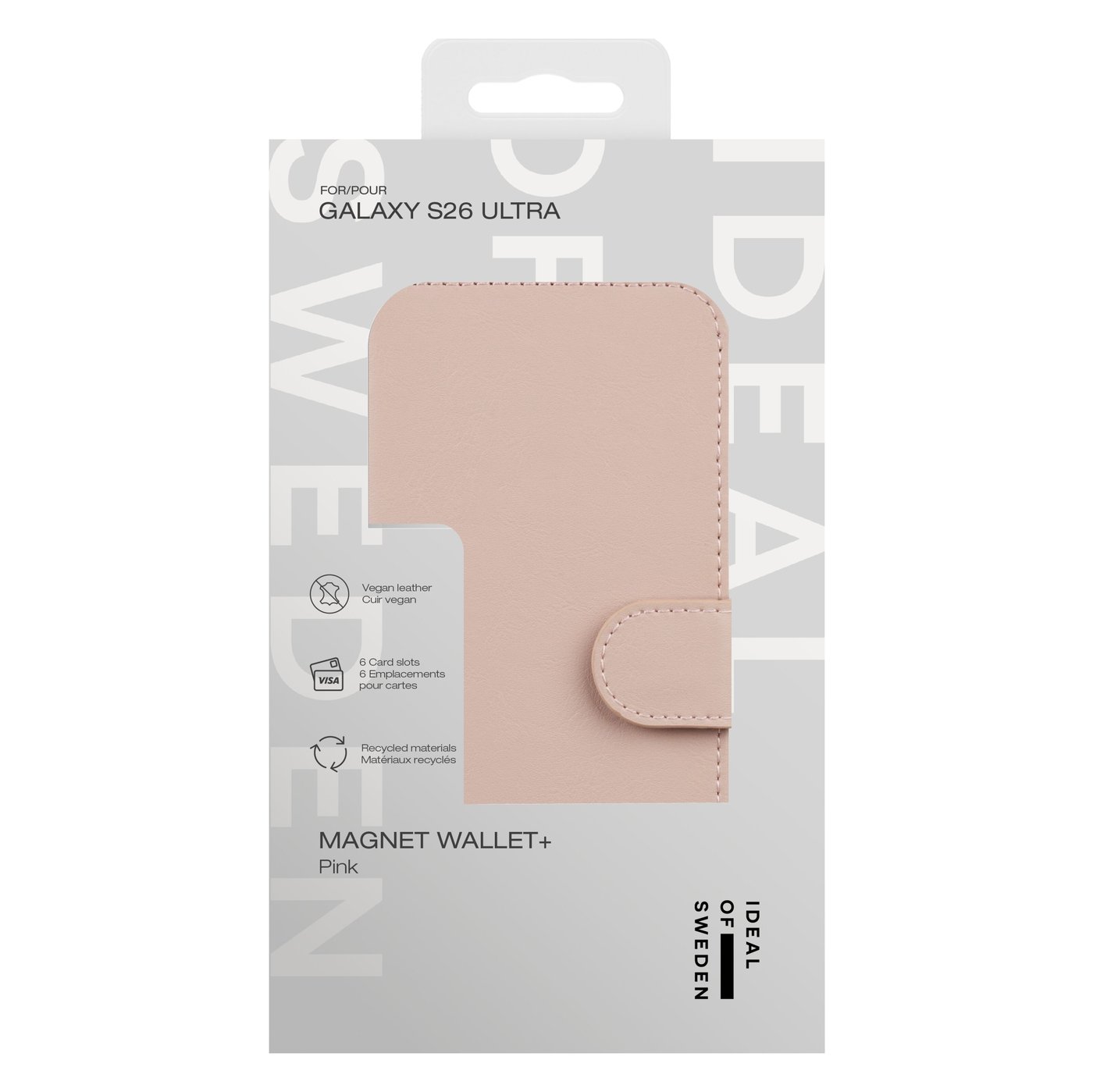 IDEAL OF SWEDEN Magnet Wallet+ - plånboksfodral till Galaxy S26 Ultra Pink