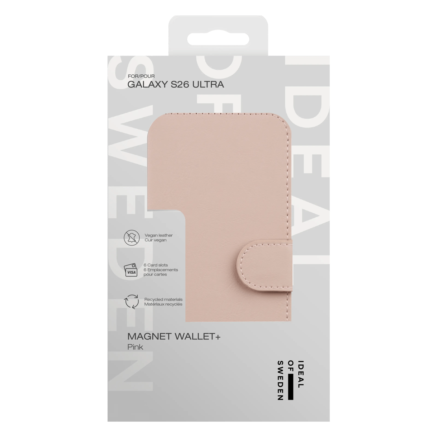 IDEAL OF SWEDEN Magnet Wallet+ - lommebokdeksel til Galaxy S26 Ultra Pink