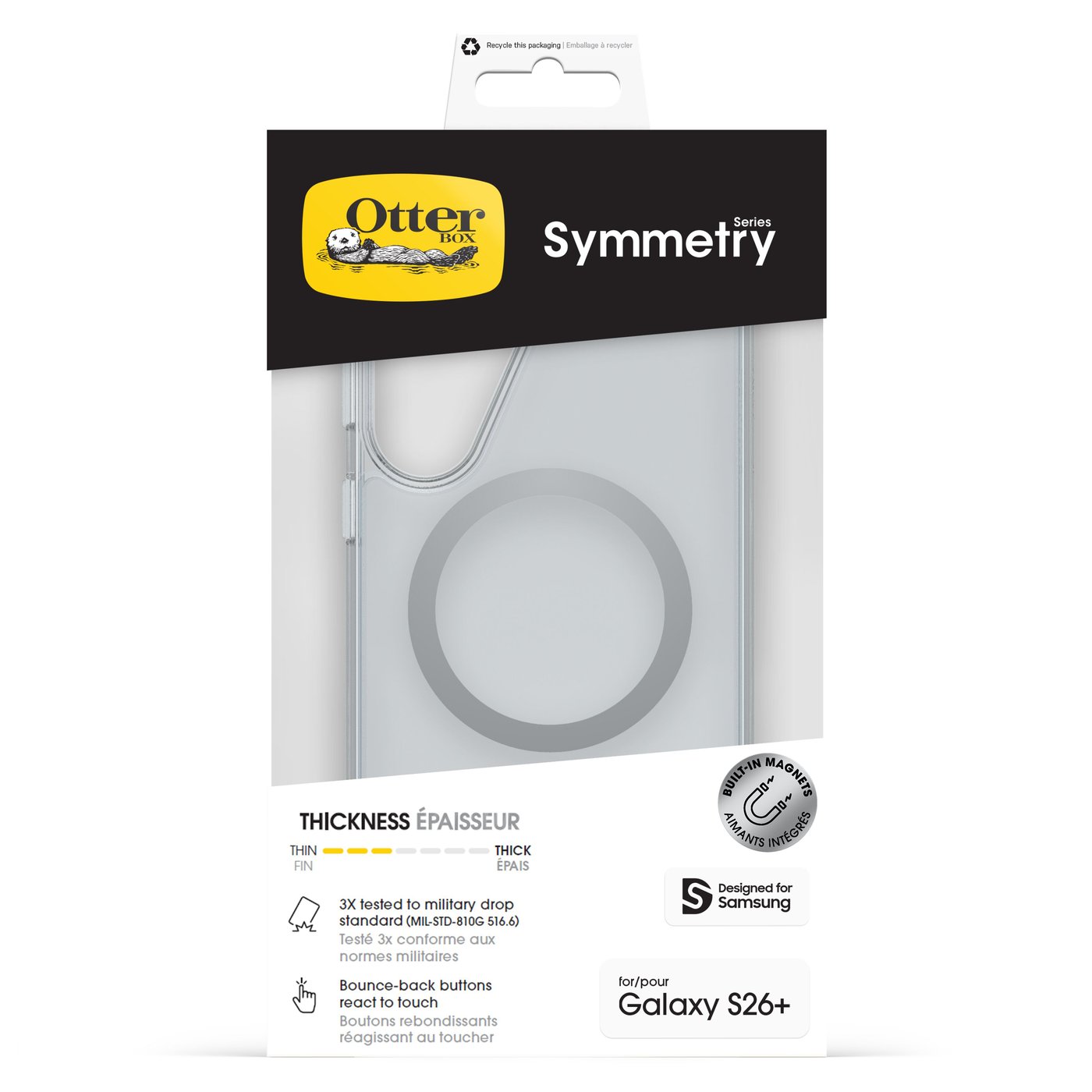 Otterbox Symmetry Clear Magnets-skal till Galaxy S26+ Transparent