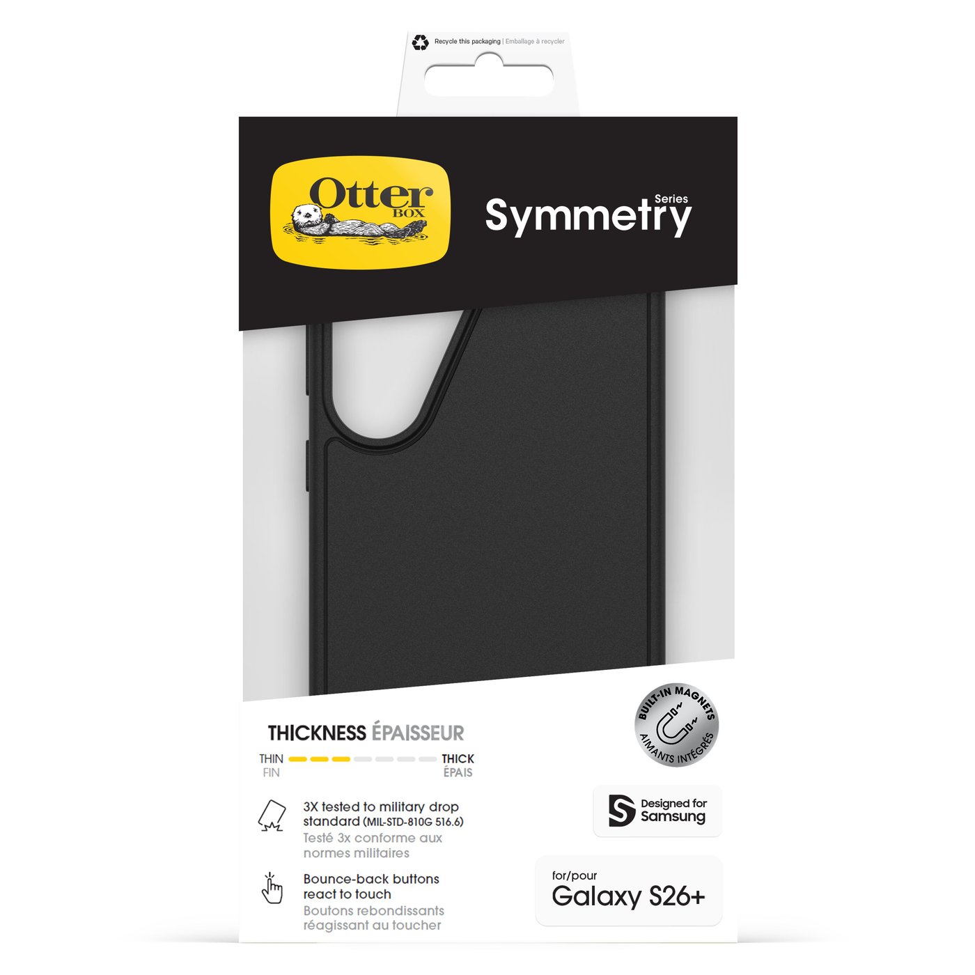 Otterbox Symmetry Clear Magnets-skal till Galaxy S26+ Svart