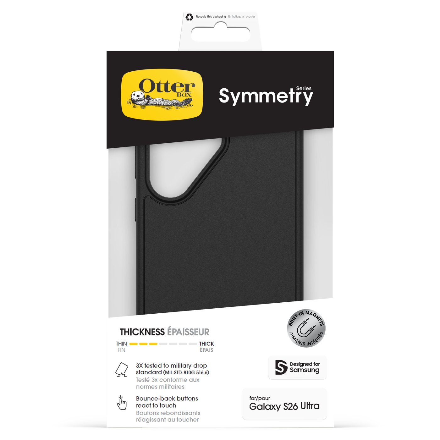 Otterbox Deksel Symmetry Series med Magnets til Galaxy S26 Ultra Svart