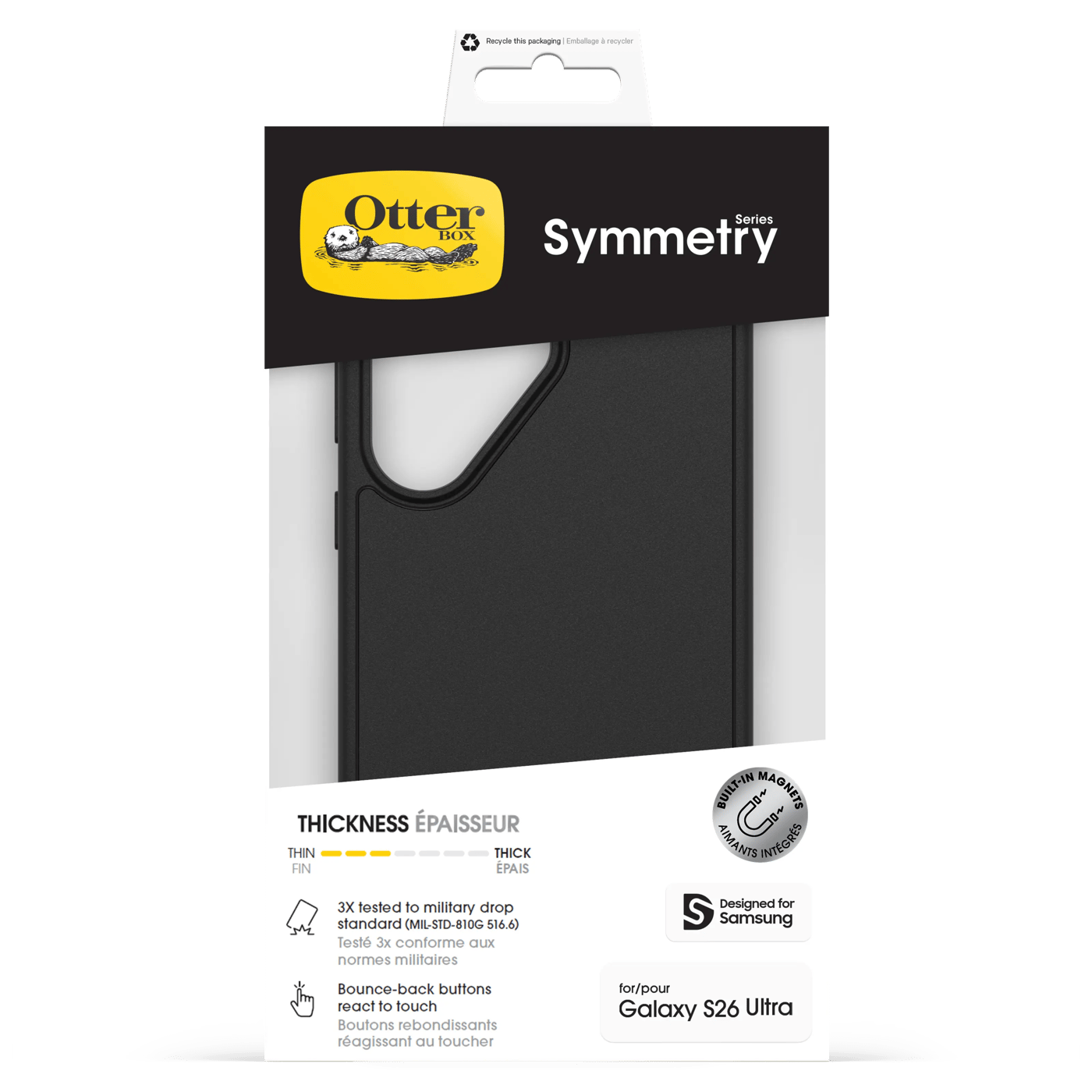 Otterbox Deksel Symmetry Series med Magnets til Galaxy S26 Ultra Svart