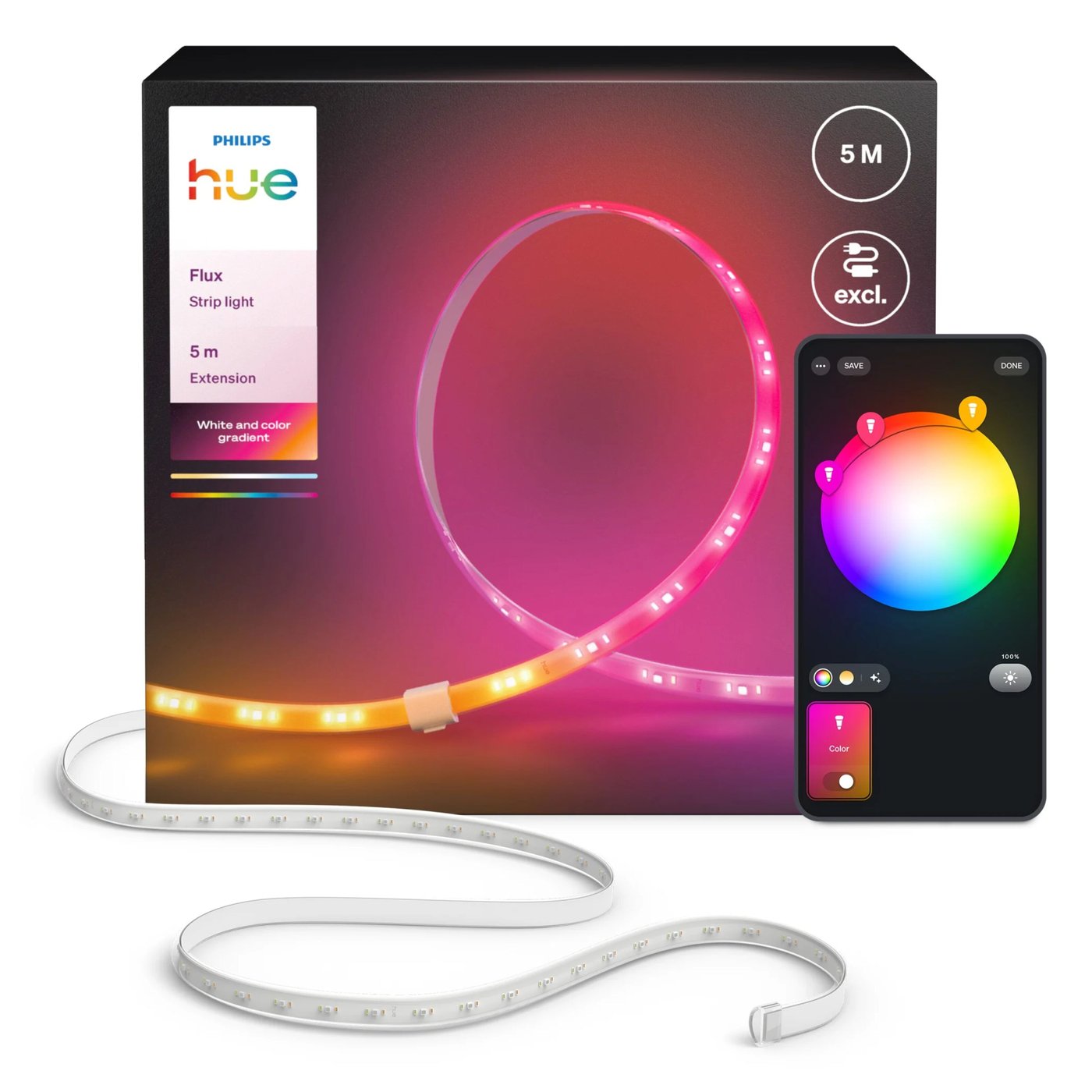 Philips Hue Hue Flux LED-ljusslinga förlängning 5 m