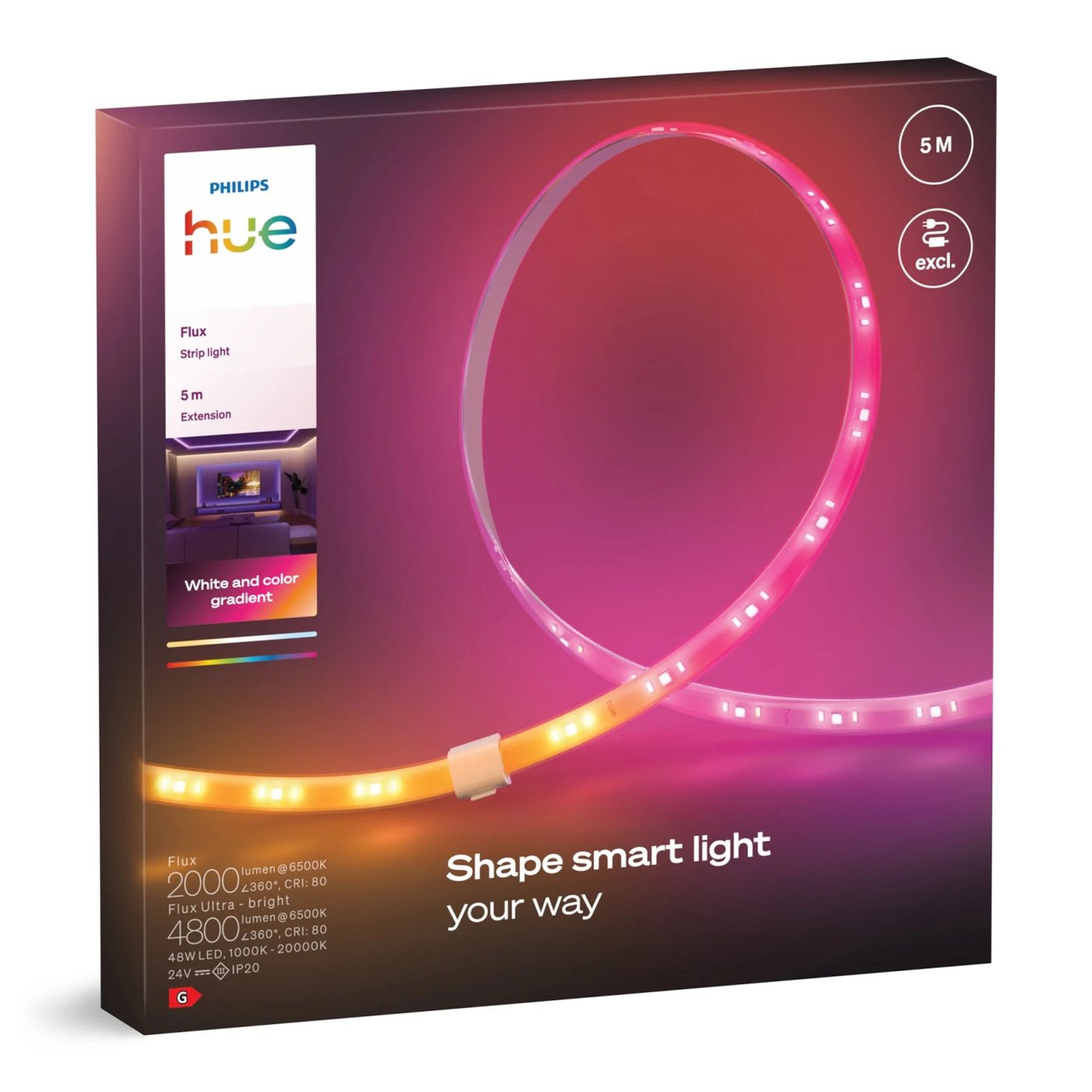 Philips Hue Hue Flux LED-ljusslinga förlängning 5 m