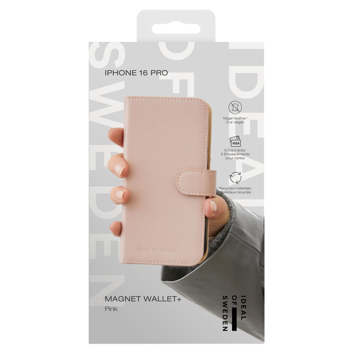 IDEAL OF SWEDEN Magnet Wallet+ - lommebokdeksel til iPhone 16 Pro Pink
