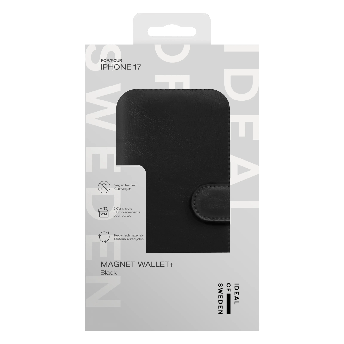 IDEAL OF SWEDEN Magnet Wallet+ - plånboksfodral till iPhone 17 Black
