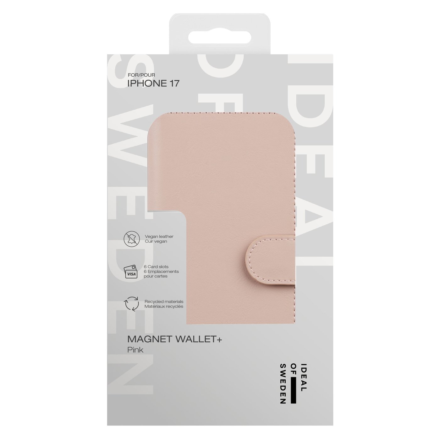 IDEAL OF SWEDEN Magnet Wallet+ - lommebokdeksel til iPhone 17 Pink