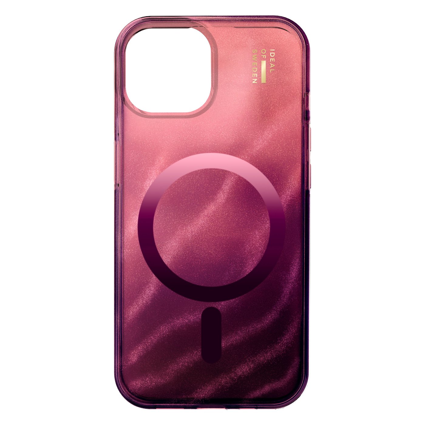 IDEAL OF SWEDEN Clear MagSafe Case – mobildeksel til iPhone 13, 14, 15 og 16e Cherry Lacquer