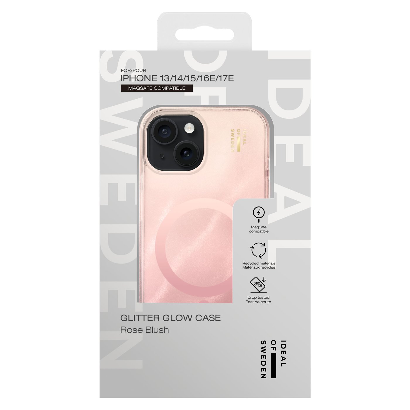 IDEAL OF SWEDEN Clear MagSafe Case – mobildeksel til iPhone 13, 14, 15 og 16e Rose Blush