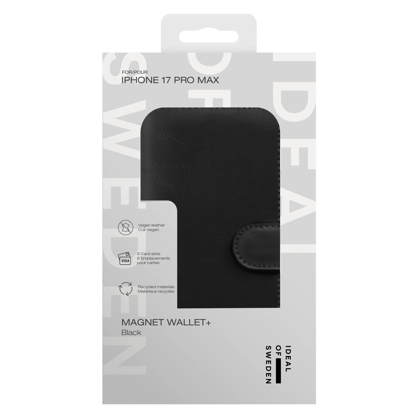 IDEAL OF SWEDEN Magnet Wallet+ - plånboksfodral till iPhone 17 Pro Max Black