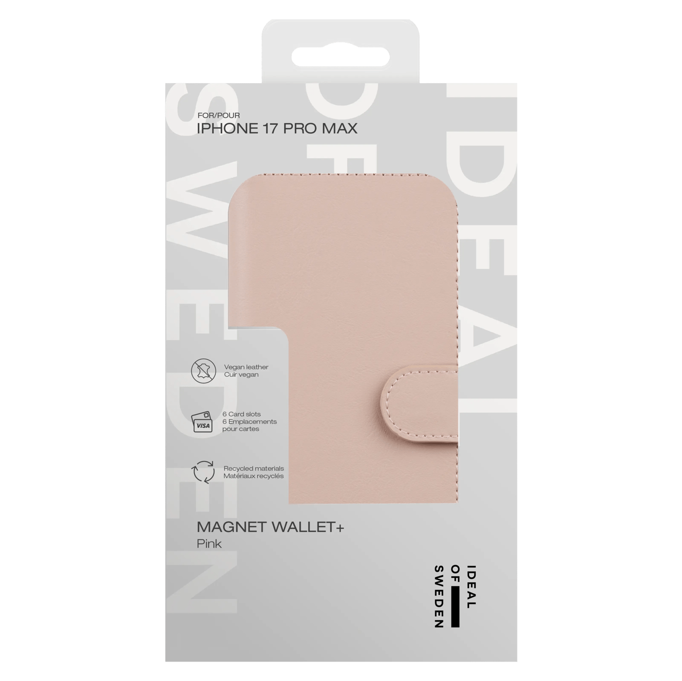 IDEAL OF SWEDEN Magnet Wallet+ - plånboksfodral till iPhone 17 Pro Max Pink