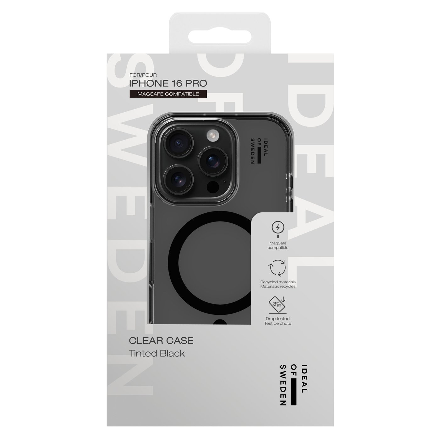 IDEAL OF SWEDEN Clear MagSafe Case – mobildeksel til iPhone 16 Pro Tinted Black