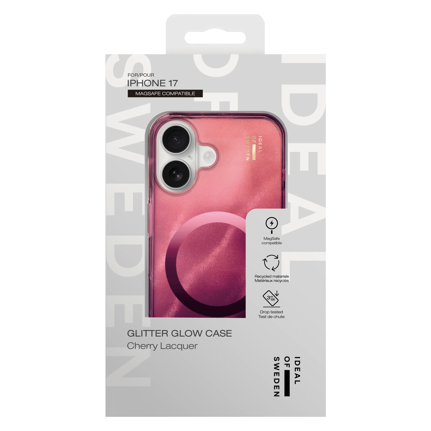 IDEAL OF SWEDEN Clear MagSafe Case – mobilskal till iPhone 17 Cherry Lacquer