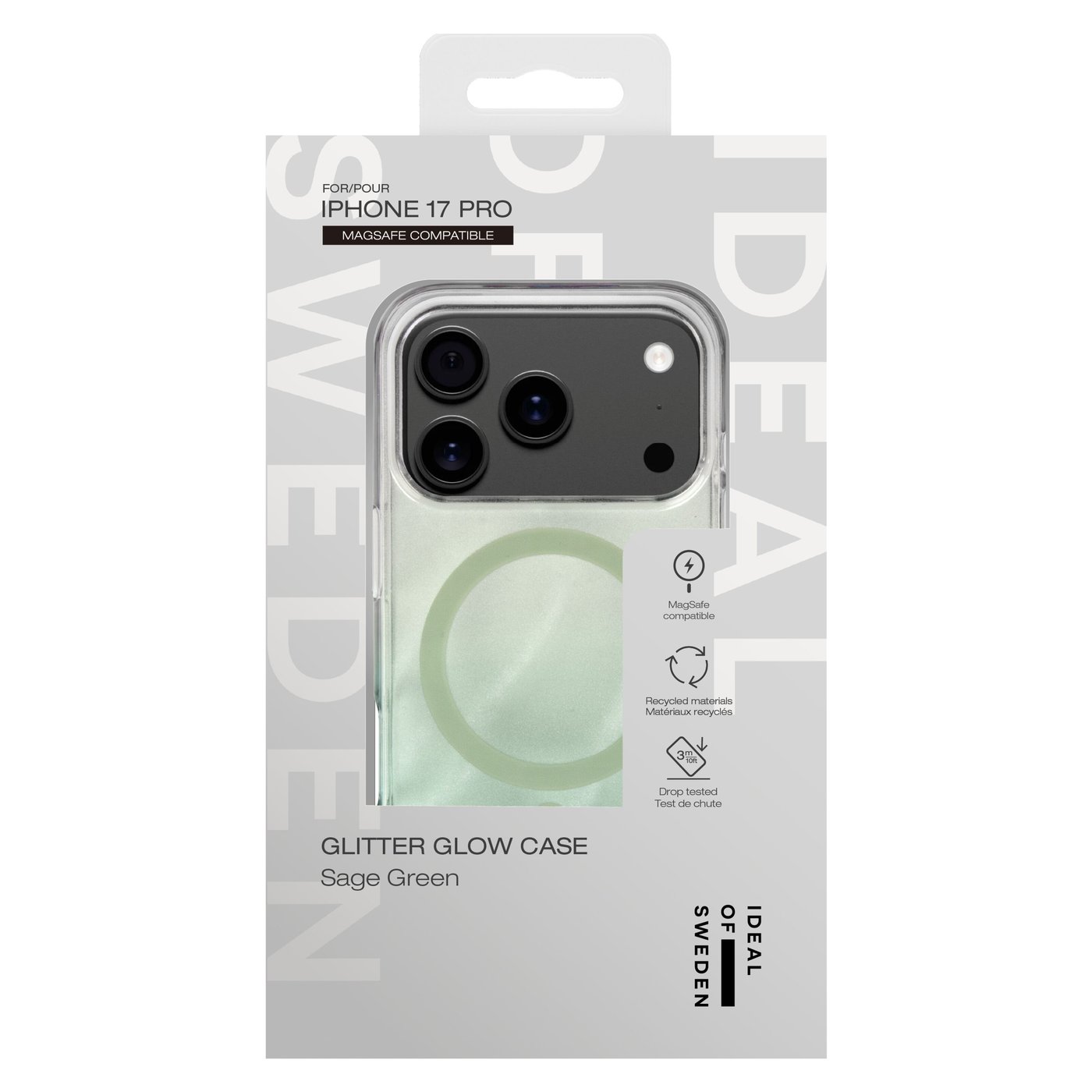 IDEAL OF SWEDEN Clear MagSafe Case – mobildeksel til iPhone 17 Pro Sage Green