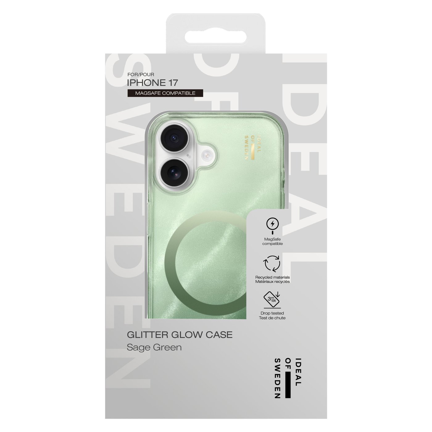 IDEAL OF SWEDEN Clear MagSafe Case – mobildeksel til iPhone 17 Sage Green
