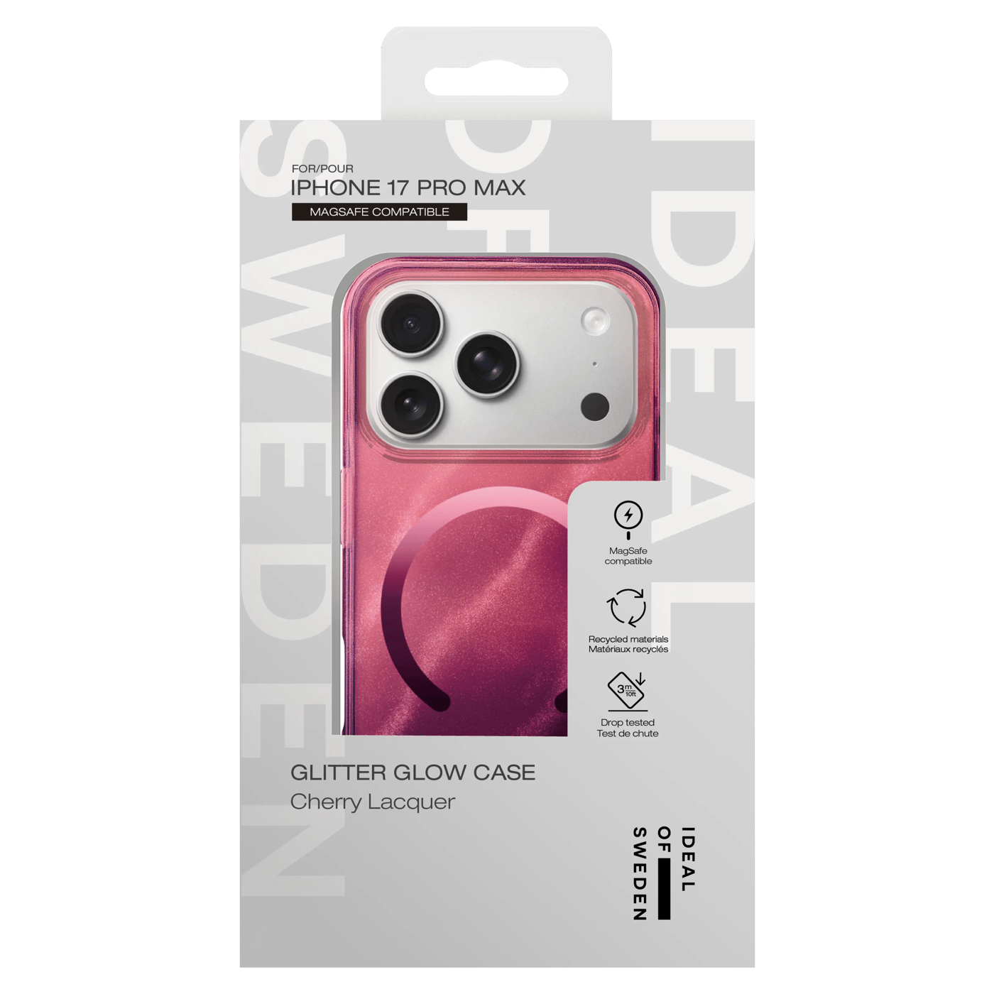 IDEAL OF SWEDEN Clear MagSafe Case – mobilskal till iPhone 17 Pro Max Cherry Lacquer