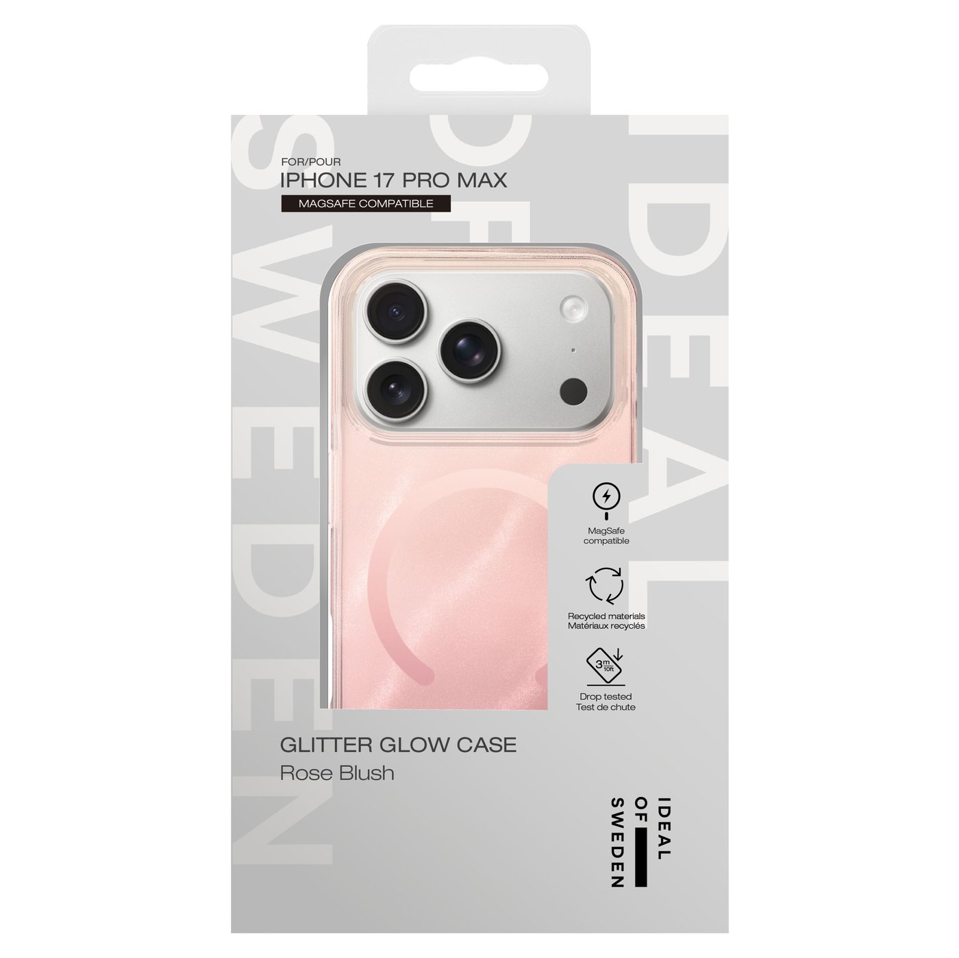 IDEAL OF SWEDEN Clear MagSafe Case – mobildeksel til iPhone 17 Pro Max Rose Blush