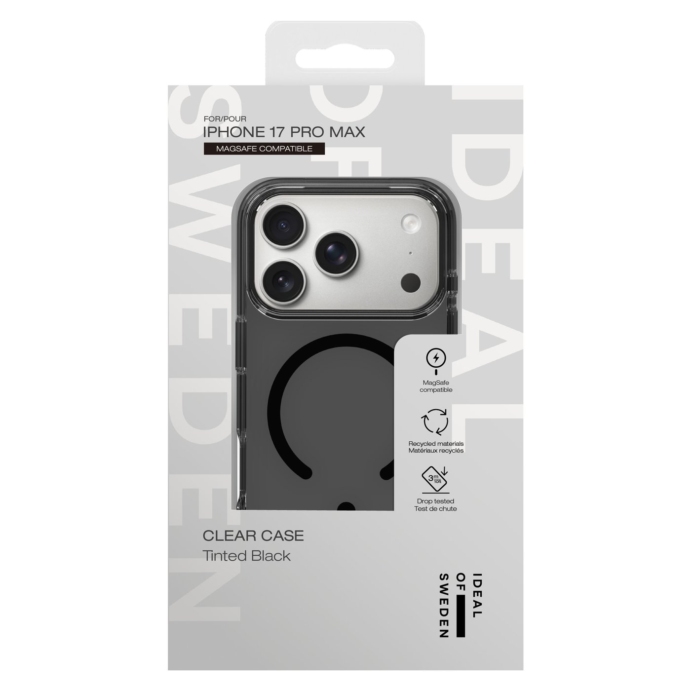 IDEAL OF SWEDEN Clear MagSafe Case – mobildeksel til iPhone 17 Pro Max Tinted Black