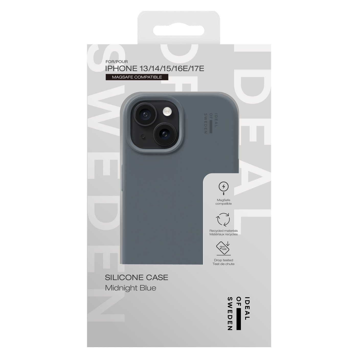 IDEAL OF SWEDEN Silicone MagSafe Case – mobildeksel til iPhone 13, 14, 15 og 16e Midnight Blue