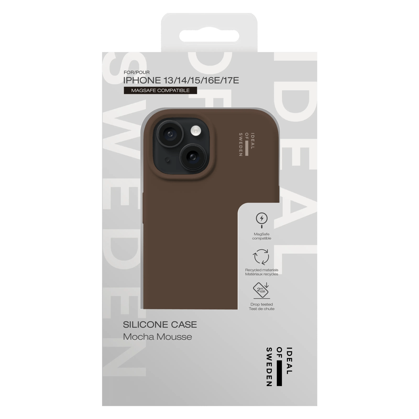 IDEAL OF SWEDEN Silicone MagSafe Case för iPhone 13, 14, 15, 16e och 17e Mocha Mousse