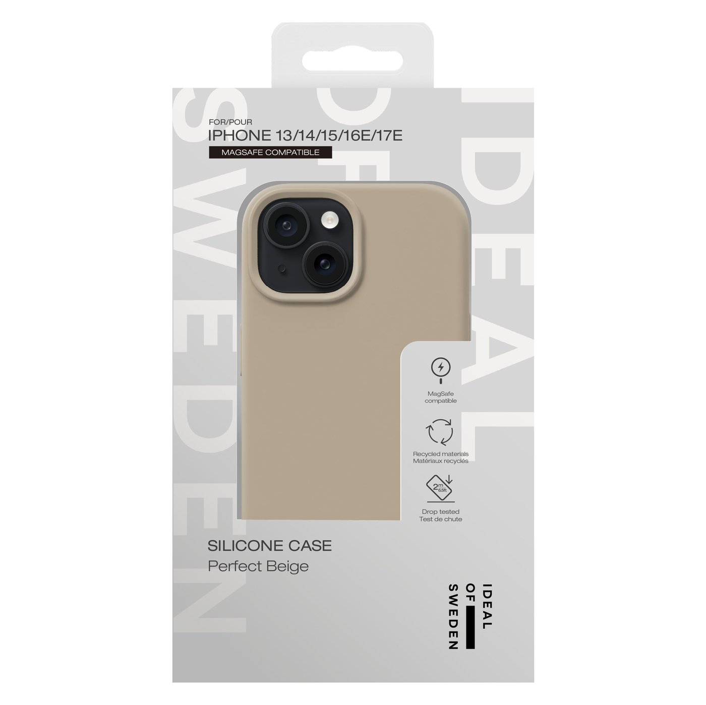 IDEAL OF SWEDEN Silicone MagSafe Case – mobildeksel til iPhone 13, 14, 15 og 16e Perfect Beige