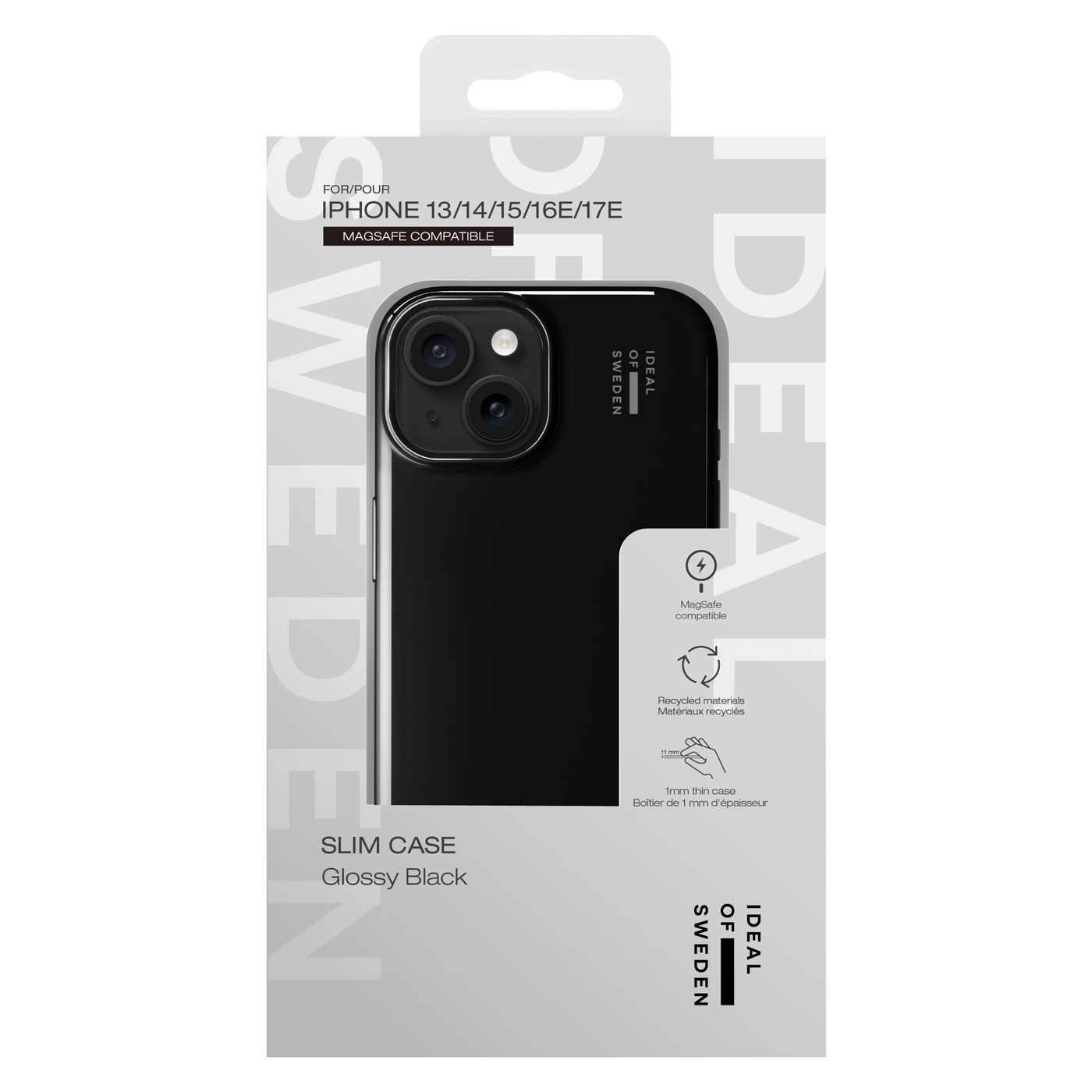 IDEAL OF SWEDEN Slim MagSafe Case – mobildeksel til iPhone 13, 14, 15 og 16e Glossy Black