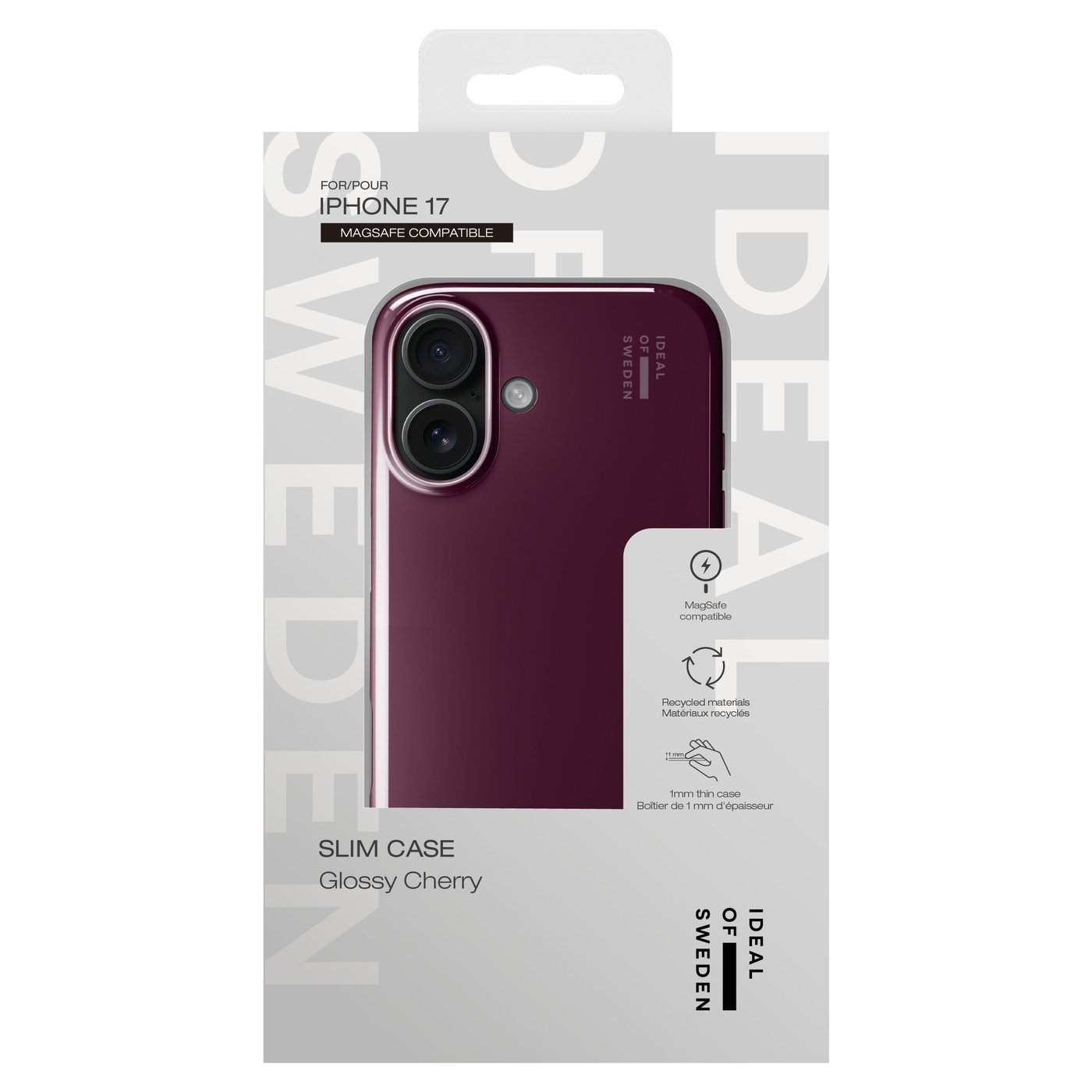IDEAL OF SWEDEN Slim MagSafe Case – mobildeksel til iPhone 17 Glossy Cherry