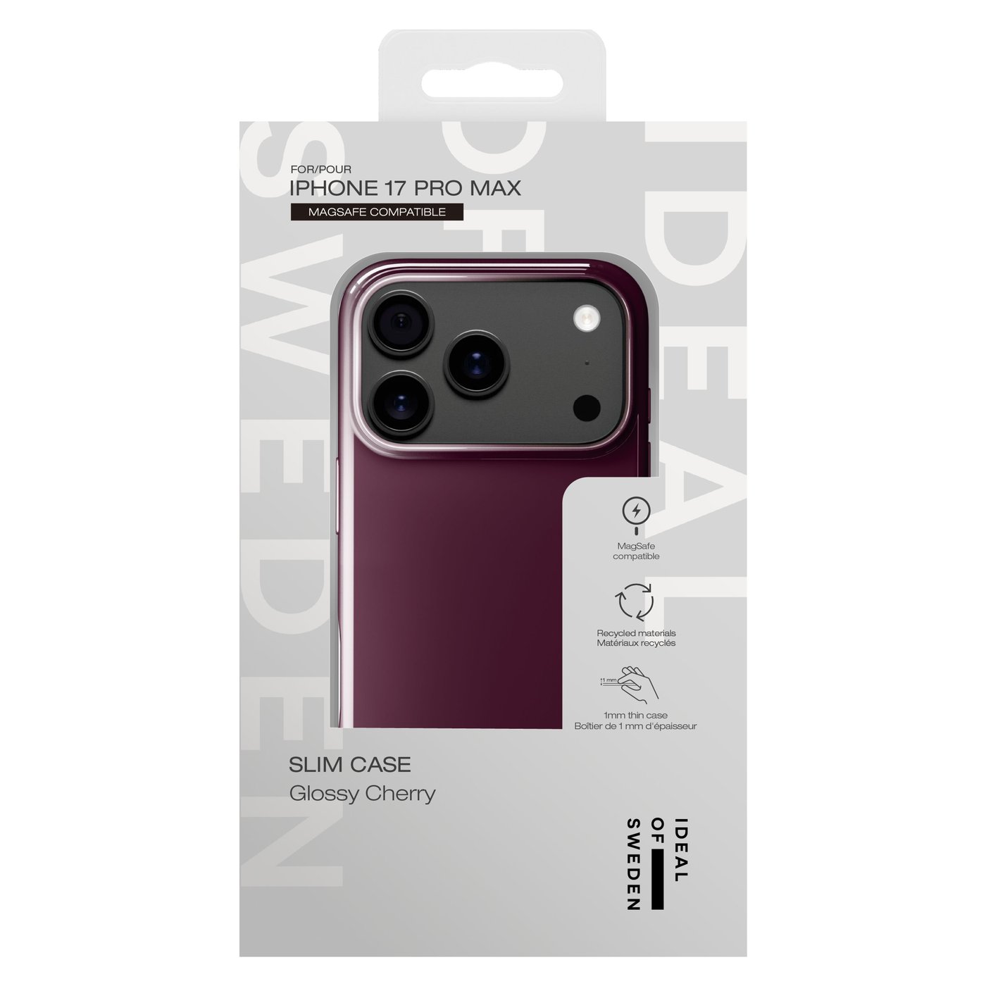 IDEAL OF SWEDEN Slim MagSafe Case – mobildeksel til iPhone 17 Pro Max Glossy Cherry