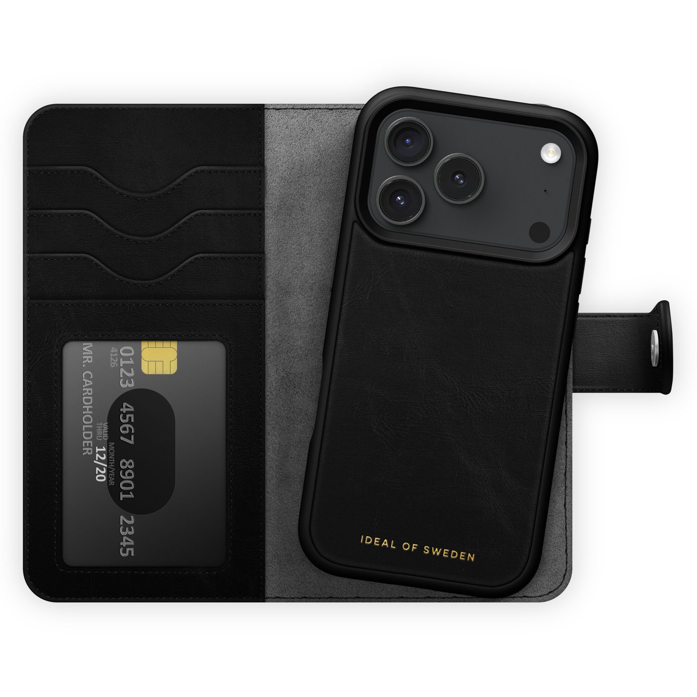 IDEAL OF SWEDEN Magnet Wallet+ - lommebokdeksel til iPhone 17 Pro Black