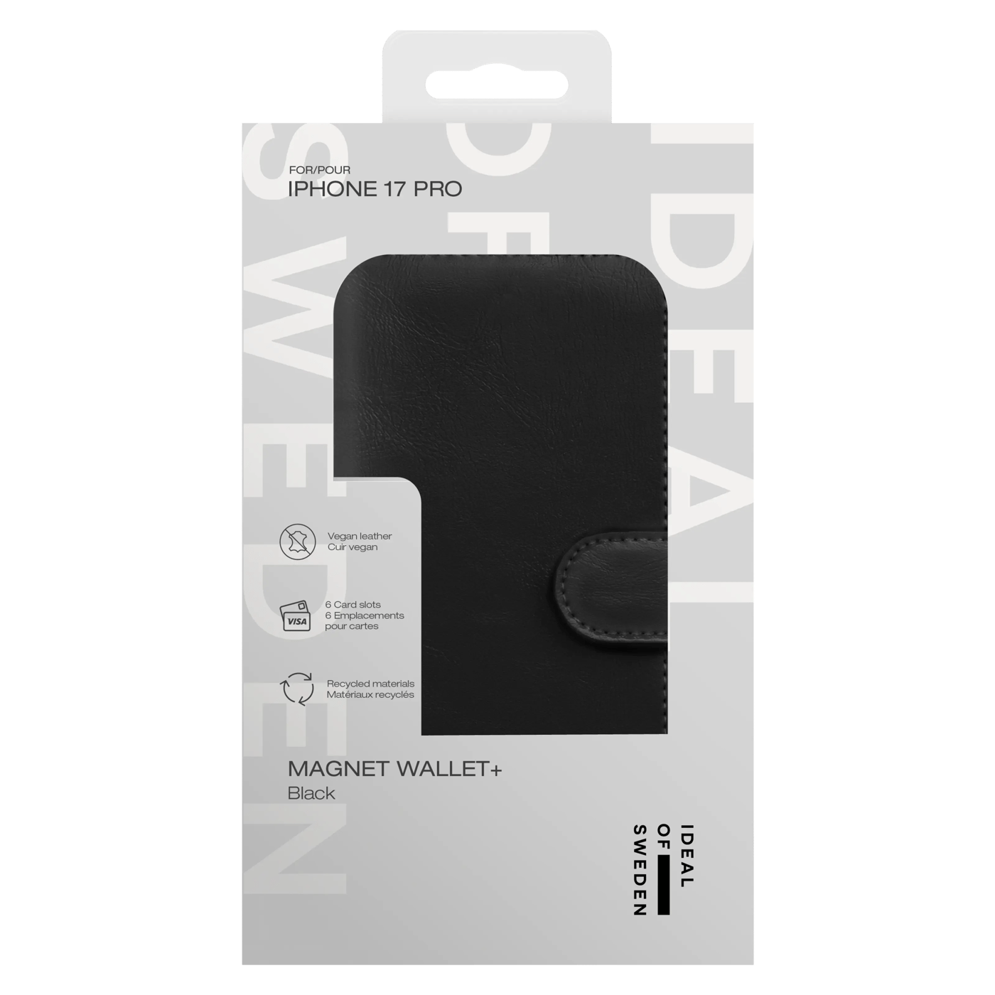 IDEAL OF SWEDEN Magnet Wallet+ - plånboksfodral till iPhone 17 Pro / 18 Pro Black