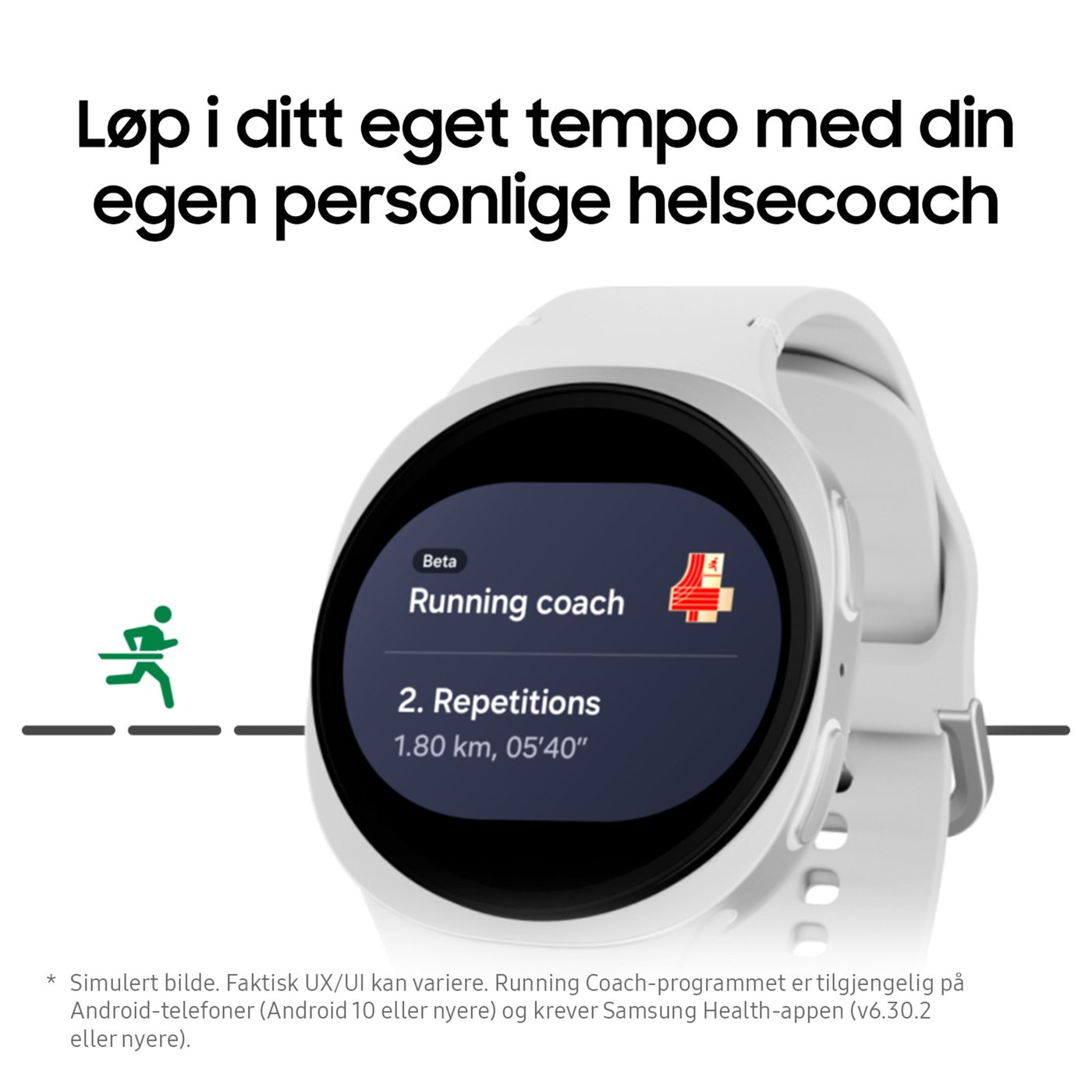 Samsung Galaxy Watch8 eSIM-smartklokke 44 mm, Silver