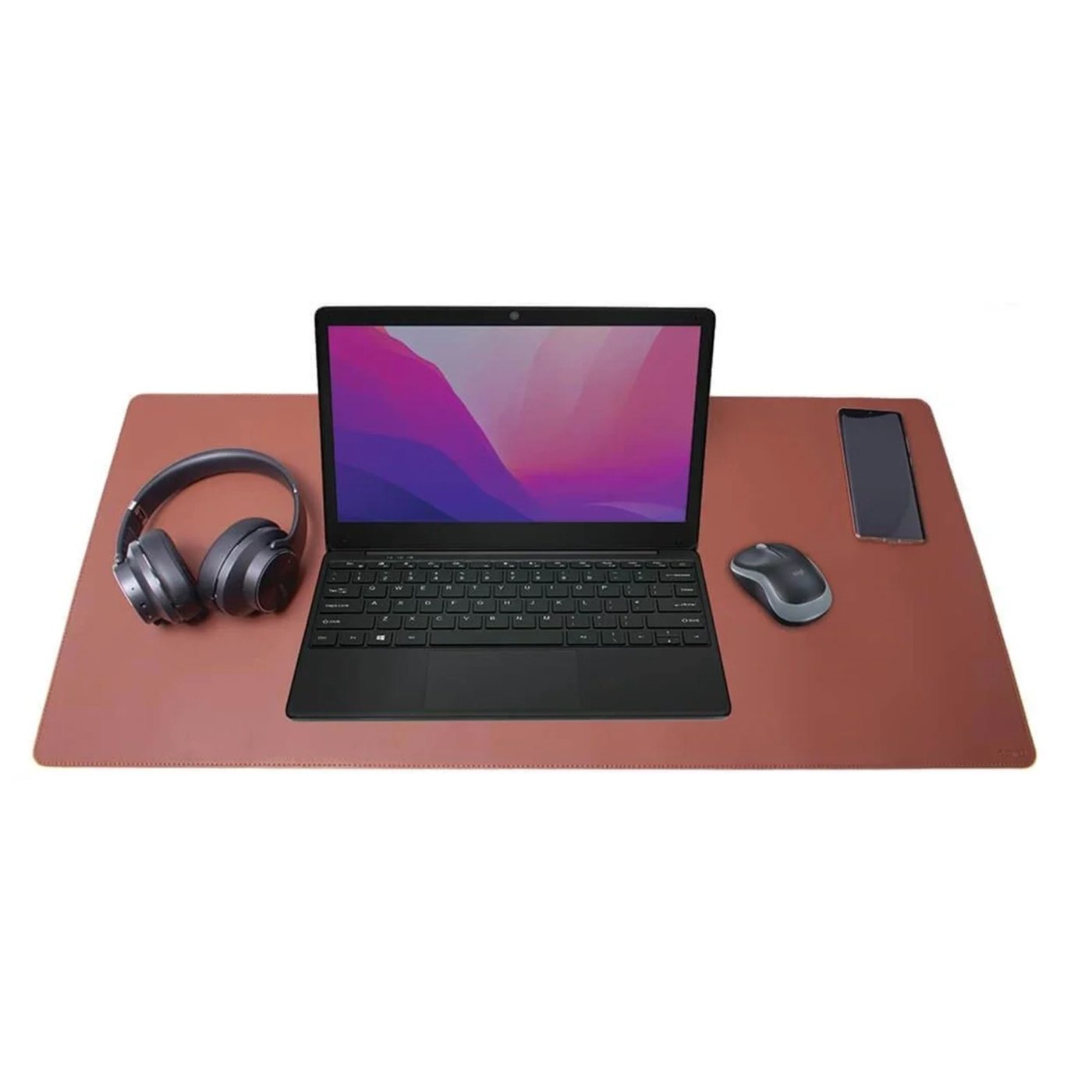 Desire2 Skrivbordsmatta i veganskt läder 900×400 mm Brun