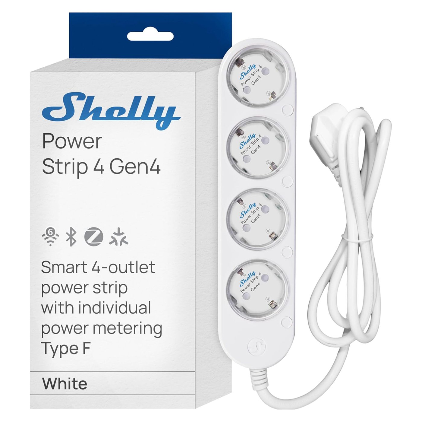 Shelly Power Strip 4 Gen4 Hvit