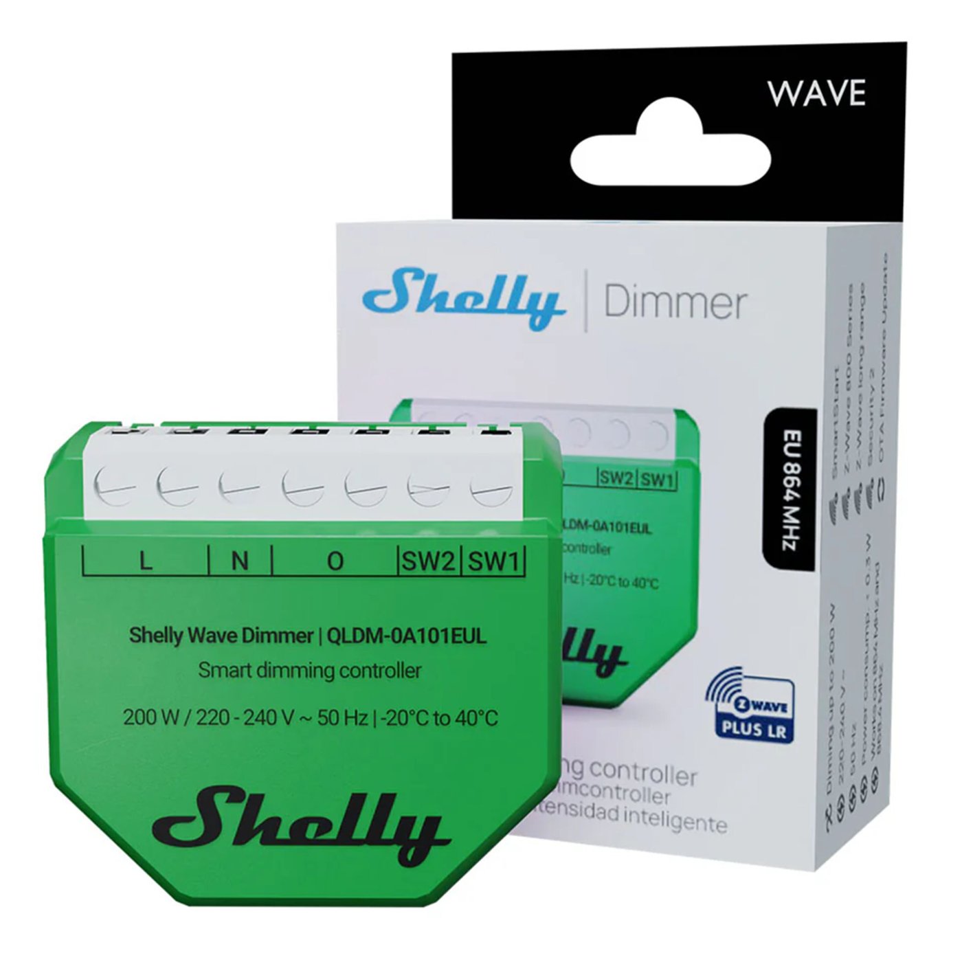 Shelly Wave Dimmer EU LR – Z-Wave 800-dimmer med Long Range