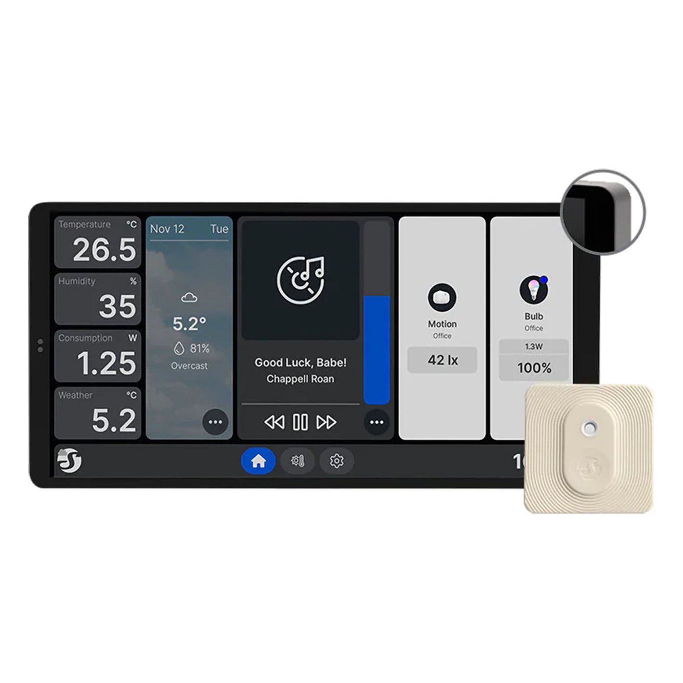 Shelly Wall Display X2i – smart kontrollpanel med pekskärm Grå