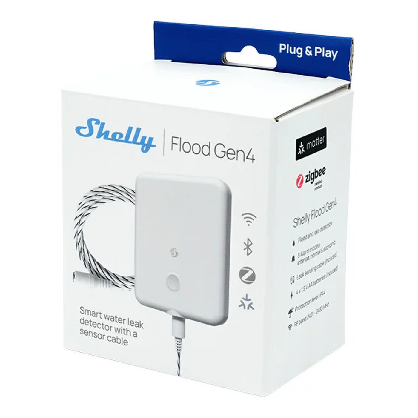 Shelly Flood Gen4 – smart vannsensor med lekkasjesensor