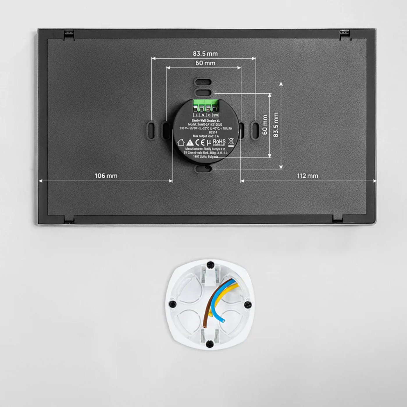 Shelly Wall Display XL smart kontrollpanel Grå