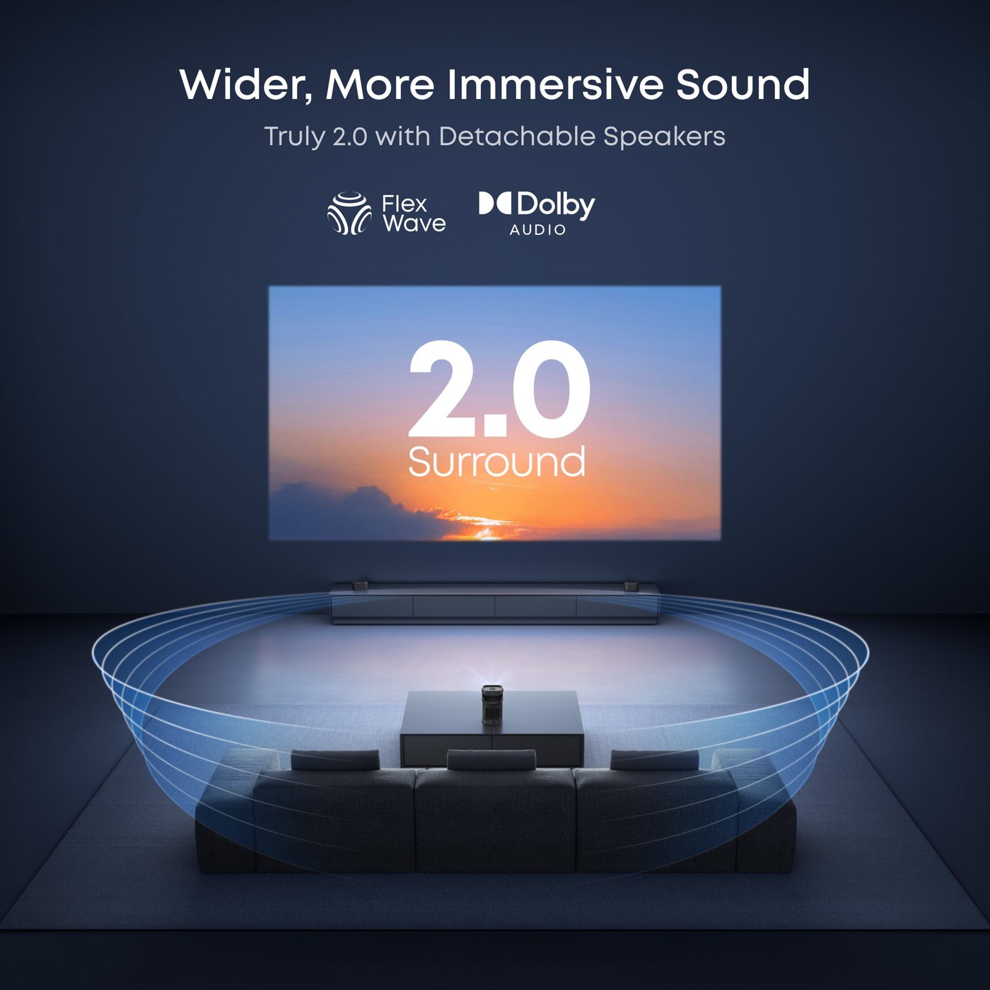 Soundcore Nebula P1 bärbar projektor med avtagbara högtalare