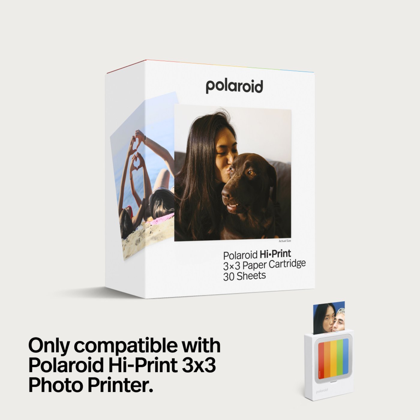 Polaroid Hi-Print 3×3 Photo Printer – portabel fotoskrivare med 60 ark + 60 sheets