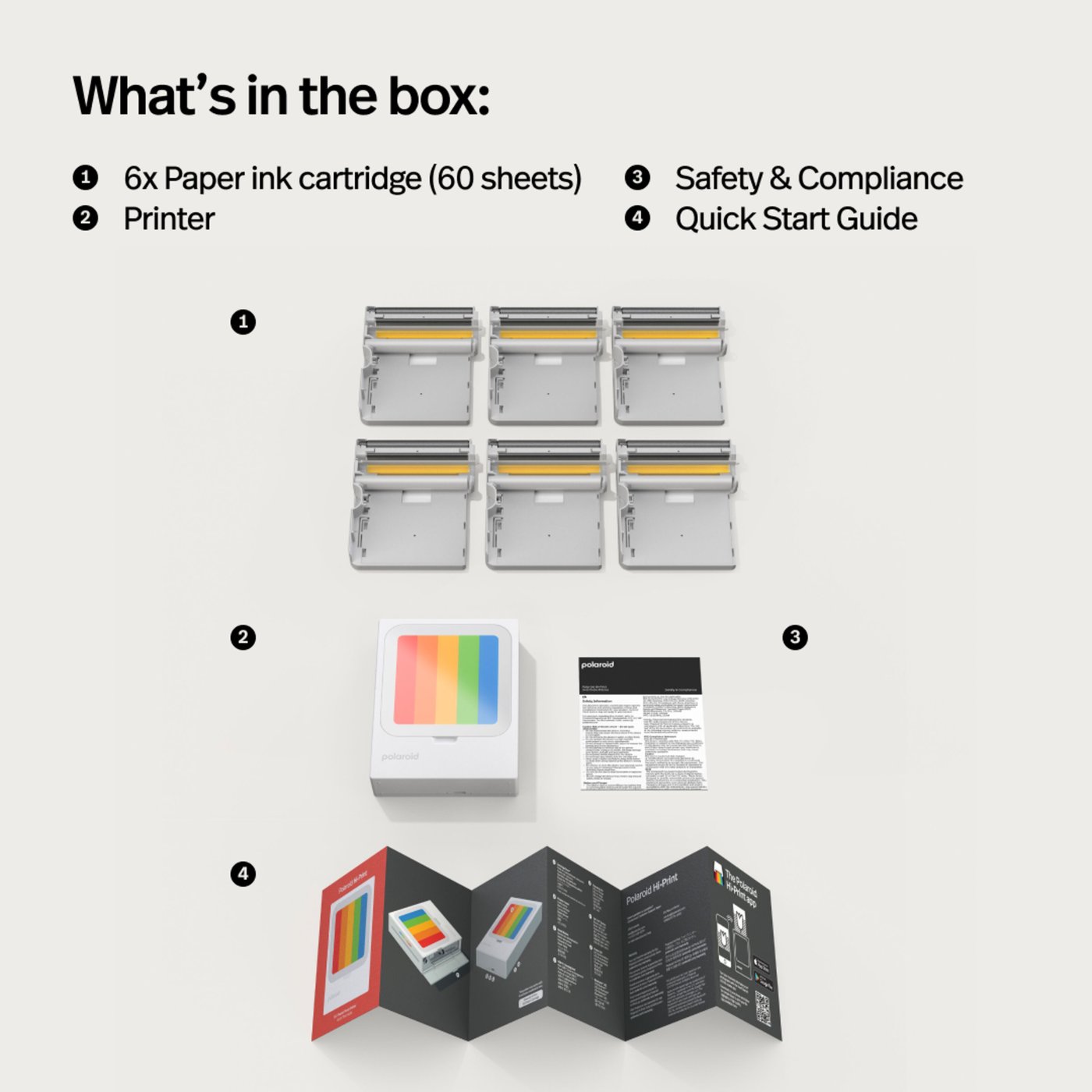 Polaroid Hi-Print 3×3 Photo Printer – portabel fotoskrivare med 60 ark + 60 sheets