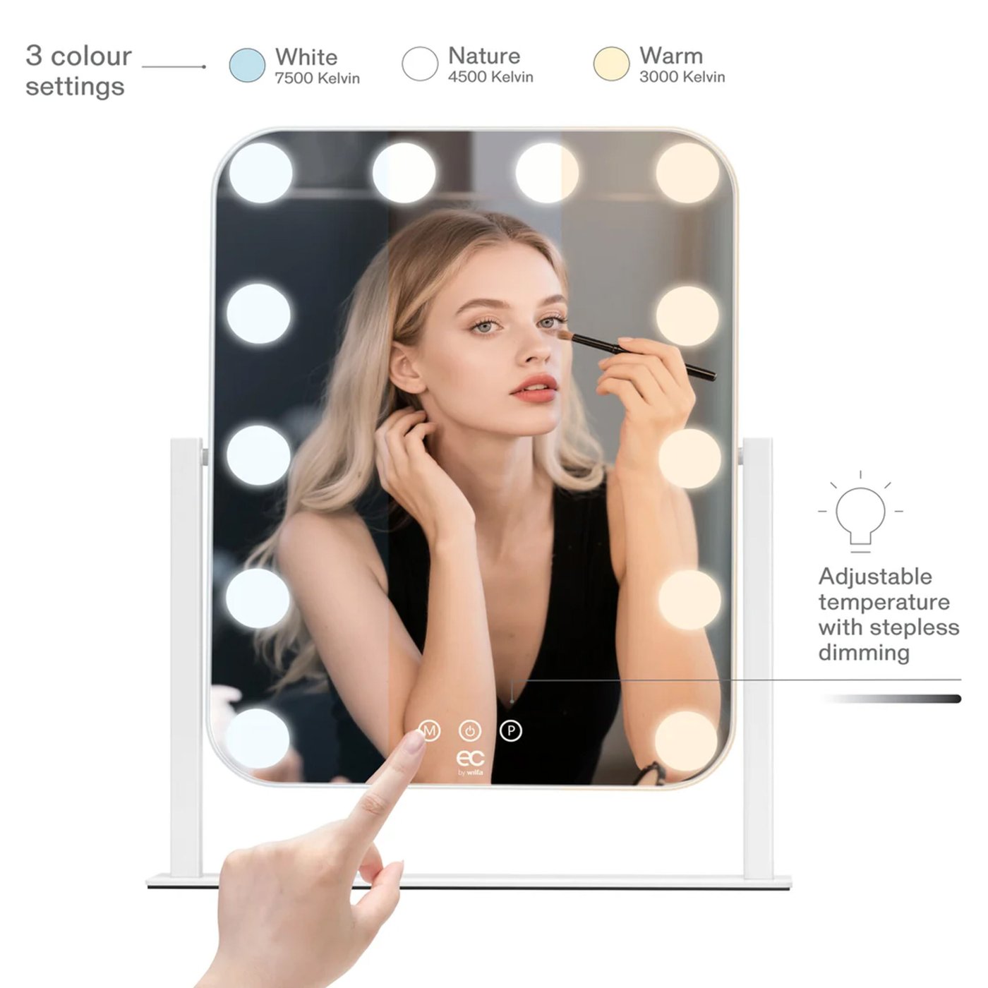 Wilfa Shine sminkspegel med LED-belysning