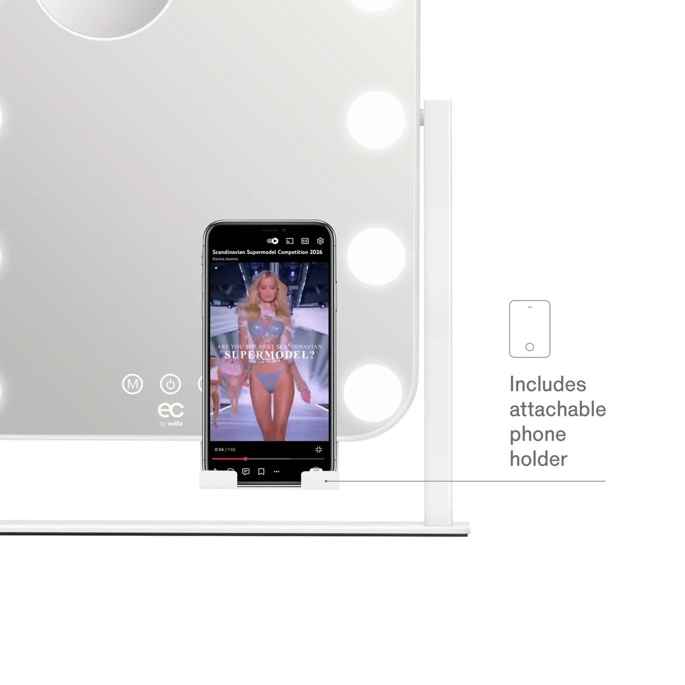 Wilfa Shine sminkspegel med LED-belysning