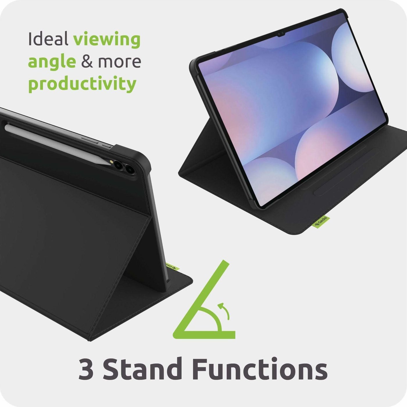 Gecko Covers Covers Cactus Folio – etui til Samsung Galaxy Tab A11/A9 8,7" Svart