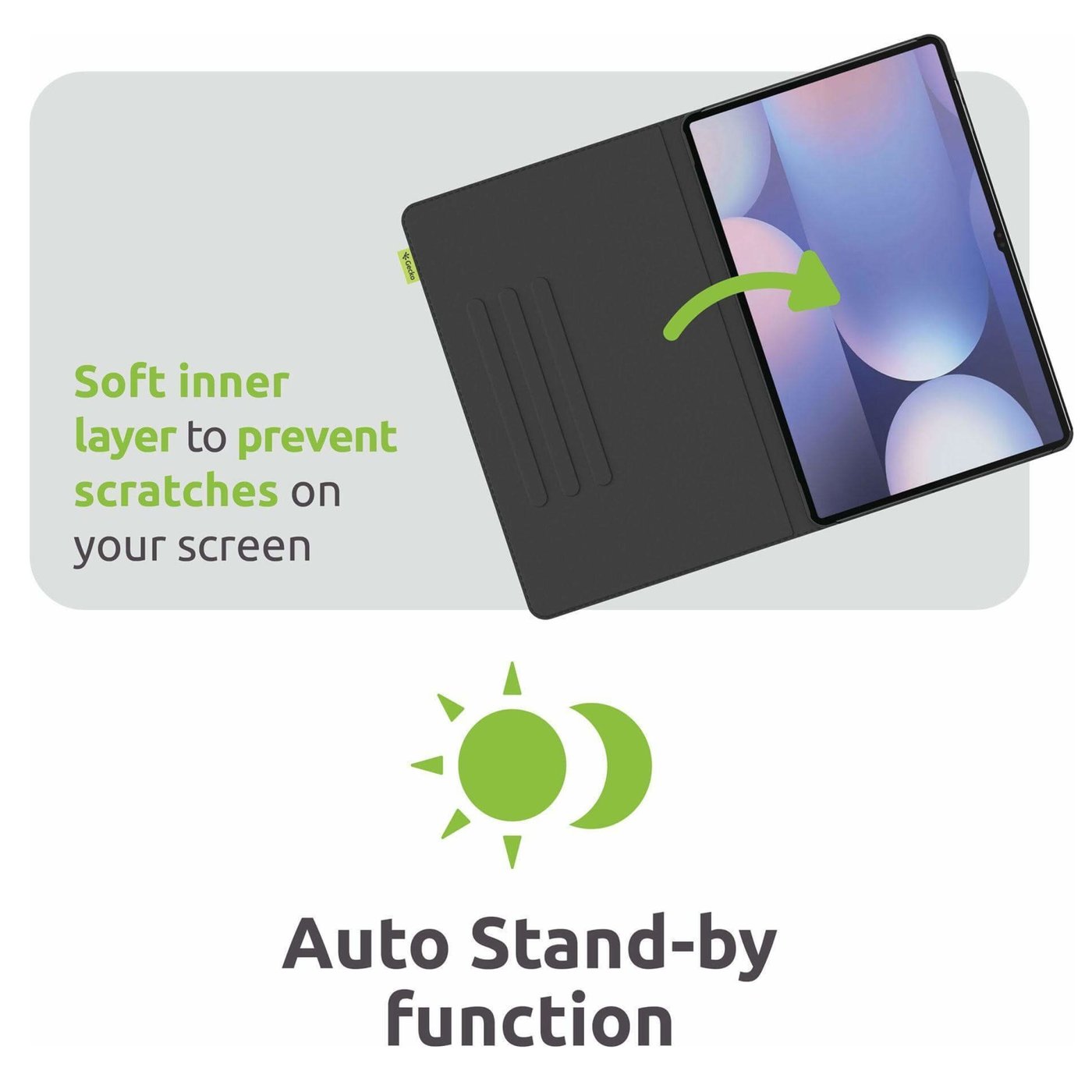 Gecko Covers Covers Cactus Folio – etui til Samsung Galaxy Tab A11/A9 8,7" Svart