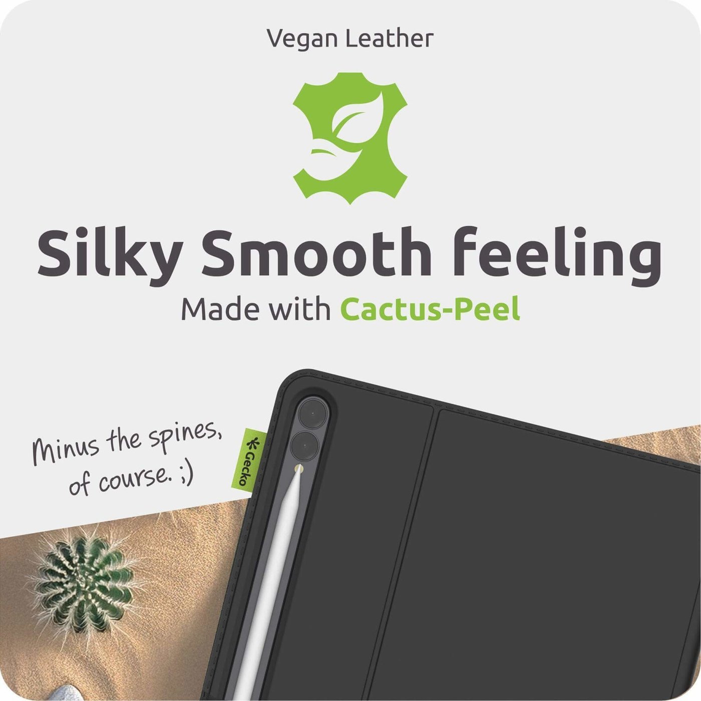 Gecko Covers Covers Cactus Folio – etui til Samsung Galaxy Tab A11/A9 8,7" Svart