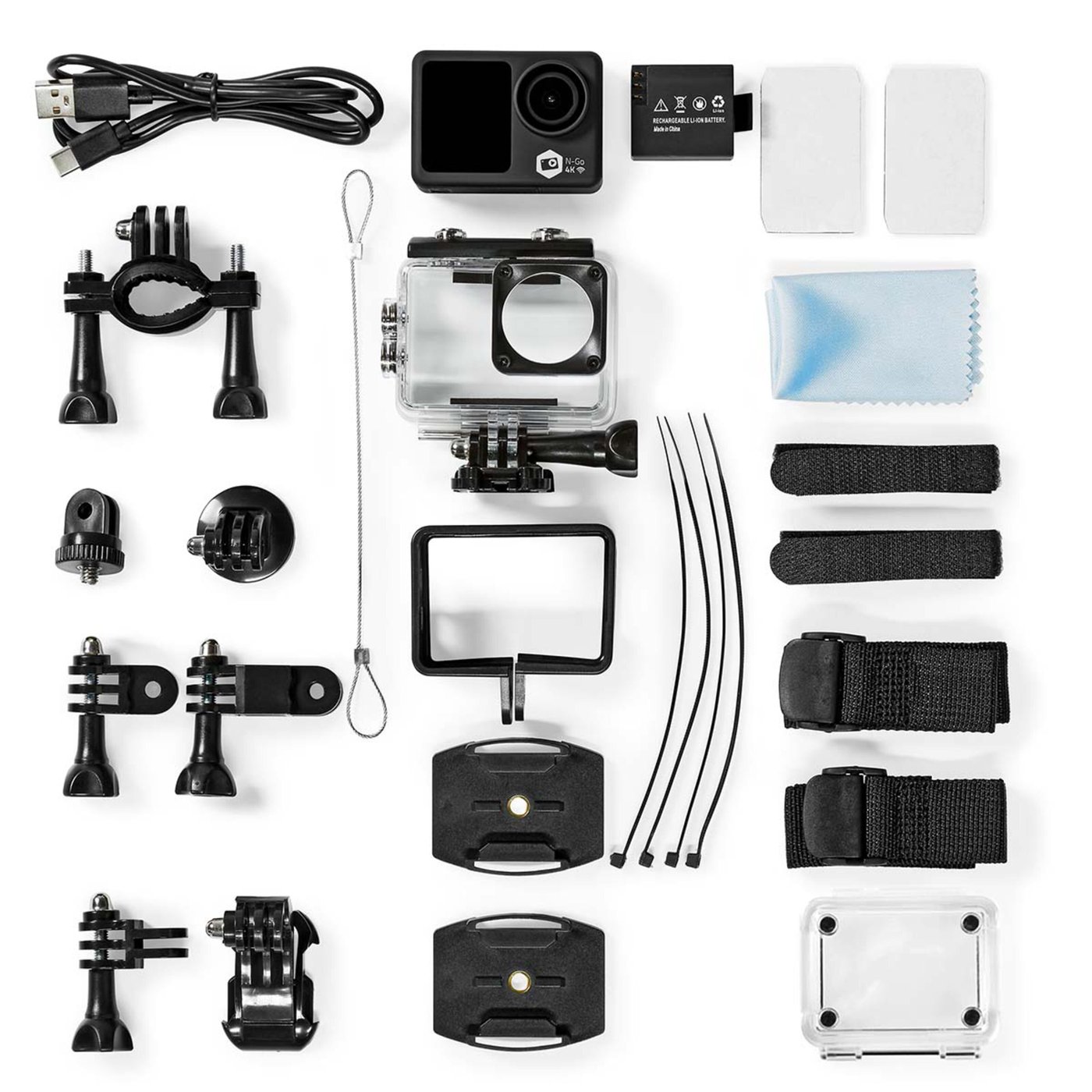 Nedis 4K-actionkamera med två skärmar