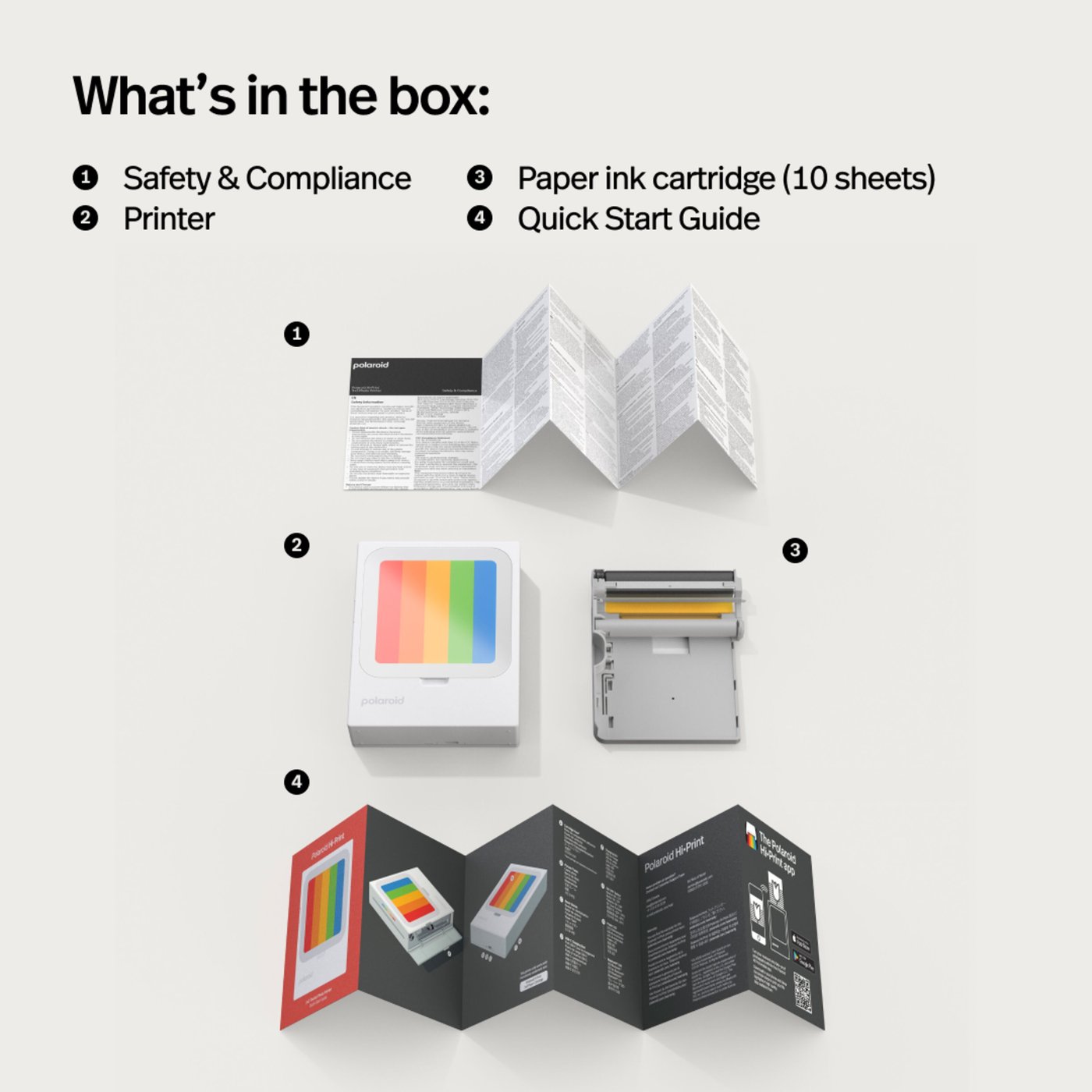 Polaroid Hi-Print 3×3 Photo Printer – portabel fotoskrivare med 60 ark + 10 sheets