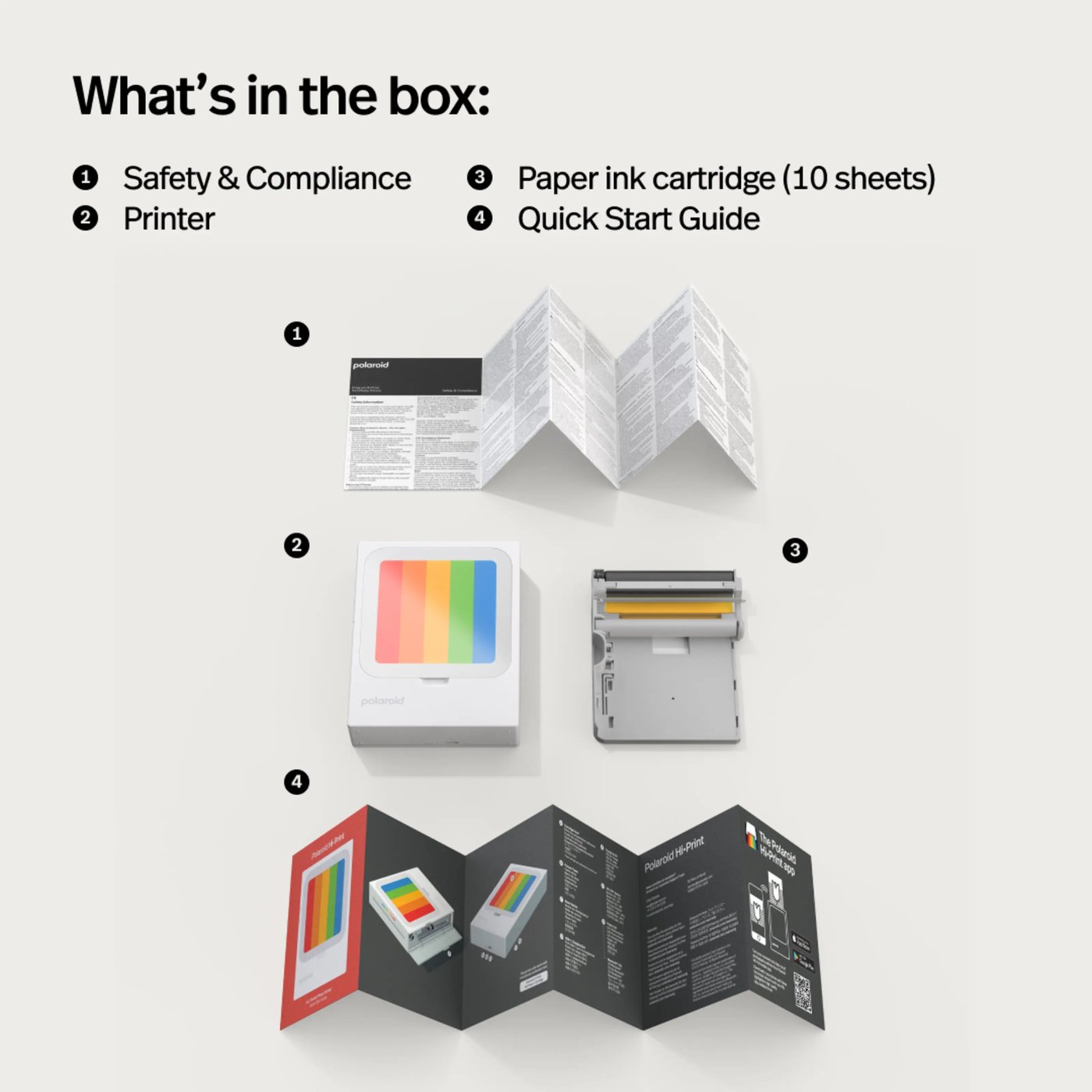 Polaroid Hi-Print 3×3 Photo Printer – bærbar fotoskriver + 10 ark