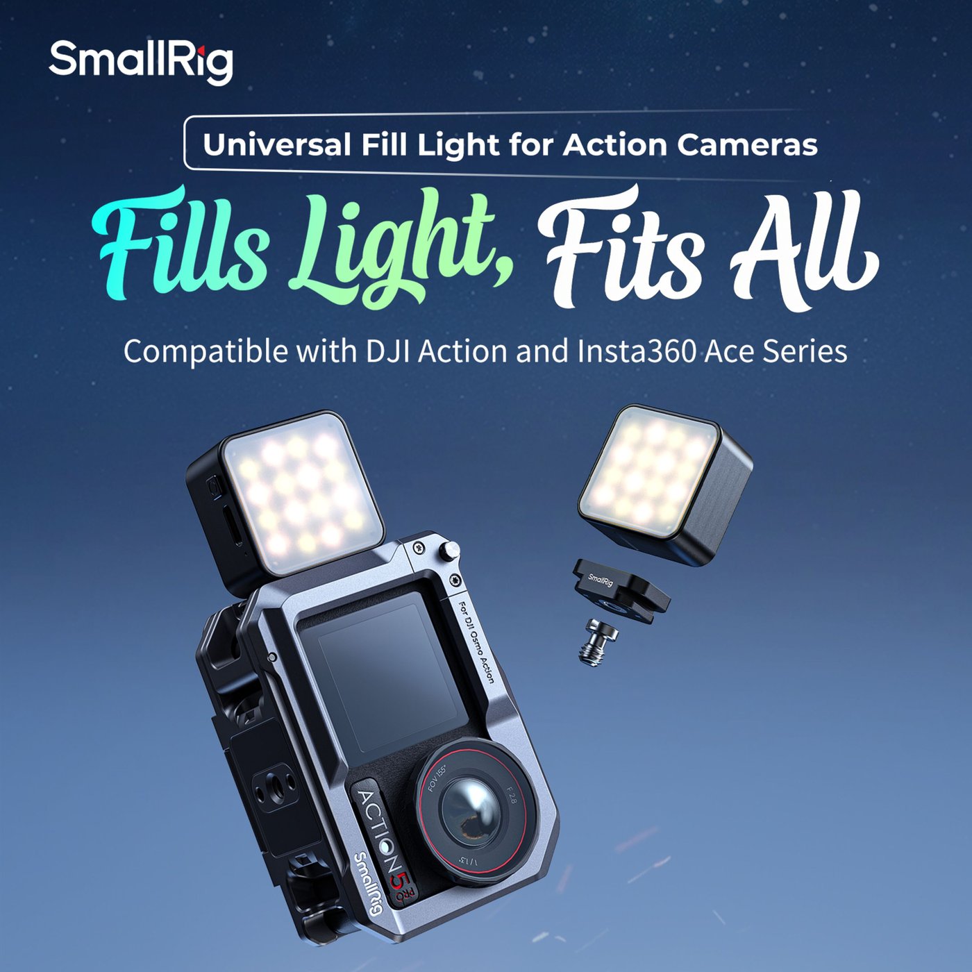 SmallRig Videolampe for actionkameraer