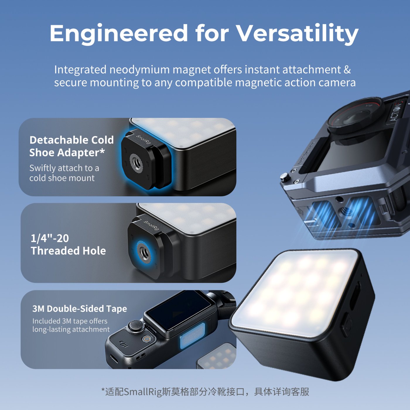 SmallRig Videolampe for actionkameraer